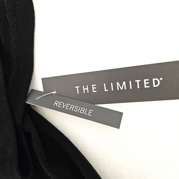 NWT THE LIMITED V-Neck Wrap Blouse Womens XL Black Stretchy Reversible Shirt $69 - Picture 8 of 9